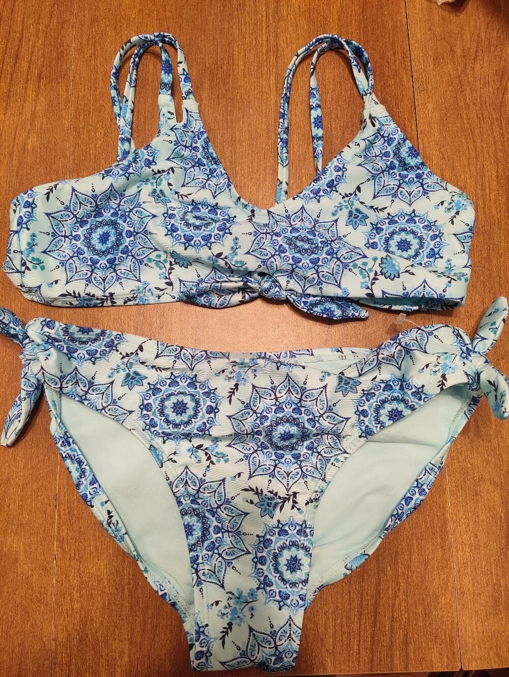 wonder nation Light Blue Girls Swim Top